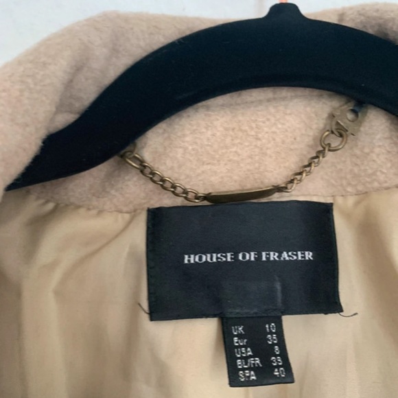 House of Fraser size 10 beige wool blend jacket / coat - Picture 3 of 7